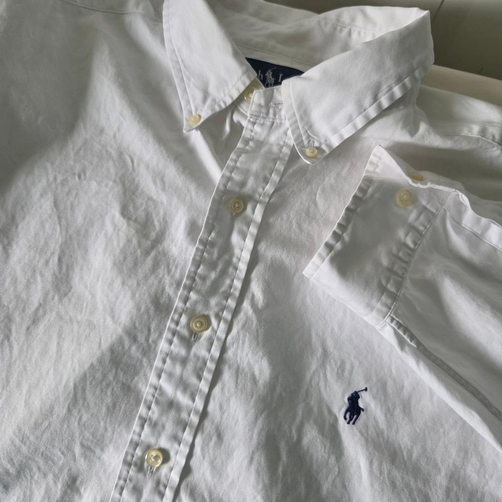 Ralph Lauren Classic Fit White Oxford Shirt Men 18 34/35 Long Sleeve Button Down
